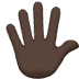 🖐🏿 hand with fingers splayed: dark skin tone display on Apple